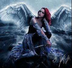 Dark Angel Rose Gothic Greeting Card Anne Stokes Angel Red Rose